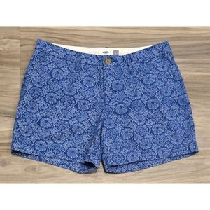 Old Navy Royal Blue Printed Shorts Size 2 Casual Summer Flat Front Shorts